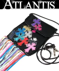 CHROME HEARTS 新宿店 クロムハーツ フラットヒッピー マルチカラークロスパッチ ショルダーバッグ レザー SV925 黒/マルチカラー 31364のサムネイル