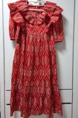 ZARA 刺繍 エンブロイダリー フリル ロング ONE PIECE M