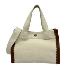 LUDLOW(ラドロー) ショルダーバッグ - 白×ダークブラウン 2way/ミニバッグ レザーのサムネイル