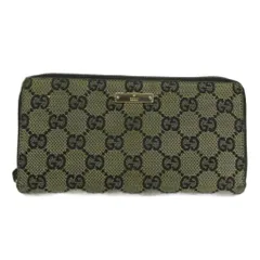 グッチ GUCCI 長財布 GGキャンバス レザー ラウンドファスナー 総柄 ロゴプレート 黒 ブラック /XZ ■GY18
