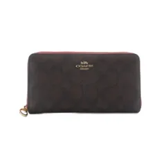 コーチ COACH 長財布 ロング ジップ アラウンド ウォレット シグネチャー キャンバス こげ茶 ダークブラウン シグネチャー柄 ラウンドファスナー C4452 /RI ■OS