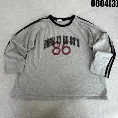 MAYB 長袖 Tシャツ グレー 86 プリント 0604のサムネイル
