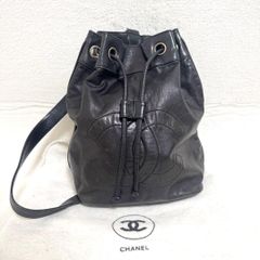 CHANEL キャビアスキン 巾着リュック ブラウン ビンテージ - メルカリ