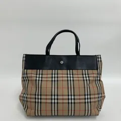 【美品】バーバリー トートバッグ ノバチェック キャンバス レザー 黒（0158）のサムネイル