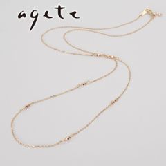 agete◎85cm K10ベネチアンロングチェーンネックレスミラーボール 