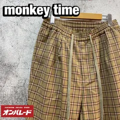 monkey time モンキータイム チェック柄 スラックス イージーパンツ Sのサムネイル