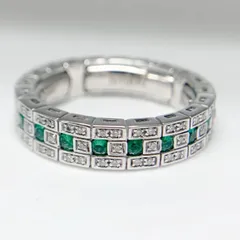 【セールSALE】【中古】DAMIANI ダミアーニ 750 ベルエポック フル ダイヤ 　エメラルド　 K18WG　リングのサムネイル