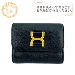 Chloe クロエ Wホック マーシー スモール トリフォールド レザー 三つ折り財布 ブラック レディースのサムネイル