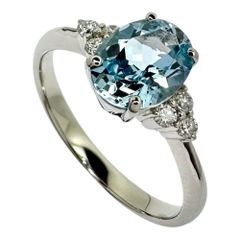 約41年前【手打ち刻印】プラチナリングアクアマリン1.74ct ジュエリー