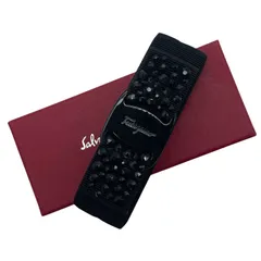 Salvatore Ferragamo サルヴァトーレフェラガモ バレッタ ヴァラリボン クリスタル ブラック シルバー 髪留め ヘアアクセサリー 箱付きのサムネイル