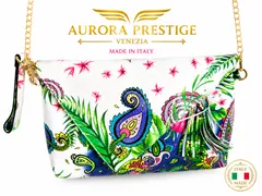 【AURORA PRESTIGE】イタリア製 ペイズリー柄 チェーンショルダーバッグ 総柄のサムネイル
