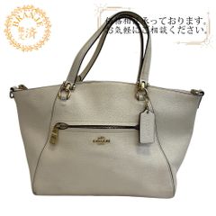 COACH レザーハンドバッグ オフホワイト チャーム付 RG685 - メルカリ