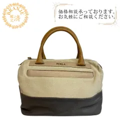 Furla フルラ トリコロールカラー ハンドバッグ レザー ミニボストンバッグ ホワイト系 レディースのサムネイル