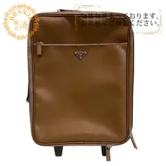 PRADA プラダ キャリーケース キャリーバッグ トラベルバッグ 旅行バッグ 三角プレート レザー スーツケース ブラウン ユニセックスのサムネイル