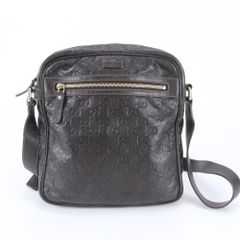 ✨超美品✨GUCCI GGシマ ショルダーバッグ サコッシュ ブラウン レザー