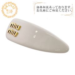 MIU MIU ヘアピン ヘアクリップ ビーズ MIUMIUロゴ キャンバス - メルカリ