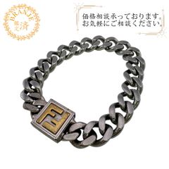 正規品 FENDI FF ロゴ ブレスレット 喜平 シルバー ゴールド Sサイズ 