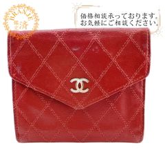 シャネル ココボタン 三つ折り財布 コンパクトウォレット ダブルホック