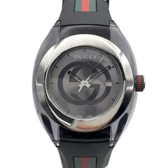 GUCCI グッチ SYNC シンク インターロッキングG クォーツ 腕時計 YA137116 メンズ ラバー ブラック 中古のサムネイル