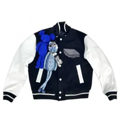 ルイヴィトン スタジャン メンズ ジャケット パペットベースボールジャケット アウター 服 アパレル LOUIS VUITTON 50 ブラック 黒 ホワイト 白 シルバー金具 ウール  シルク   秋 冬 美品【中古品】のサムネイル