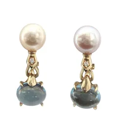 ブルガリ ピアス レディース アレグラ 1Pダイヤ スイング 18金YG 750 ジュエリー アクセサリー BVLGARI K18イエローゴールド    ダイヤモンド ゴールド金具 約16.4g 美品【中古品】のサムネイル