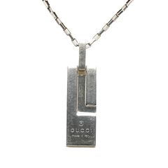 廃盤・希少】GUCCI プレート ネックレス シルバー GEMINI レザー 