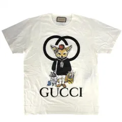 グッチ 半袖Ｔシャツ メンズ ヒグチユウコ ロゴプリントクルーネックTシャツ トップス アパレル 日本限定 服 GUCCI M 548334 アイボリー ブラック 黒 コットン    春 夏 美品【中古品】のサムネイル