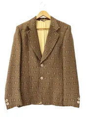 グッチ GUCCI 20AW GG 総柄 ストライプ ジャガード テーラード ジャケット ブレザー 618666 ZAEAK 46 茶ブラウン ブランド古着ベクトル 中古260604のサムネイル