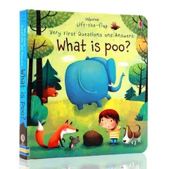 【Very First Questions and Answers】What is Poo? うんちはなに？ Usborne しかけ英語絵本　Lift-the-flap　ボードブック　洋書　プレゼント　誕生日のサムネイル