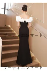 人気商品 26年 ボリューム素材のオフショルダーとマーメイドラインが美しいロングドレス