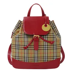 バーバリーズ Burberrys バッグ レディース ブランド リュック バックパック キャンバス レザー ベージュ レッド 赤 ミニリュック 小さめ おしゃれ 【中古】のサムネイル