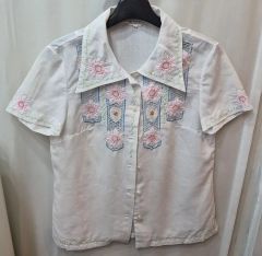 Ranger's 【S】花柄刺繍入り　ウエスタンシャツ 　半袖　スナップボタン Ranger's 【S】花柄刺繍入り ウエスタンシャツ 半袖 スナップボタン