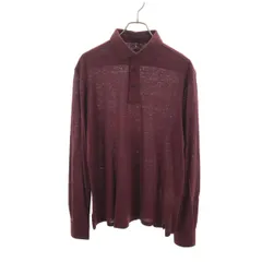 Ermenegildo Zegna エルメネジルドゼニア リネン100％ 長袖 ポロシャツ S ボルドー系 メンズ 古着のサムネイル