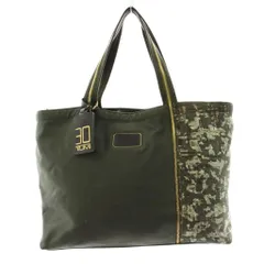 トゥミ TUMI 30周年アニバーサリー トートバッグ 総柄 切替 ネームタグ カーキ /KUのサムネイル