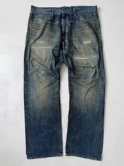 "HECTIC"ヘクティク　ダメージデニムパンツ　ワイド　ブルー　裏原　裏原宿　ストリート　00s archive アーカイブのサムネイル