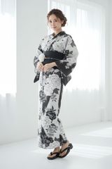 Dita モノトーン 花柄 浴衣 帯 下駄 小物7点セット - メルカリ