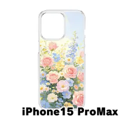【新品未使用】iPhone15 Pro Max 2023 クリア ハードケース (花の庭) 薔薇 バラ 可愛い 花柄 水彩画風 ボタニカル 韓国 cl-cat21-ip15promax-543