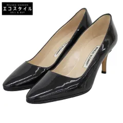 MANOLO BLAHNIK　マノロブラニク　ブラック パテント ハイヒール シューズ レディース 37　37のサムネイル