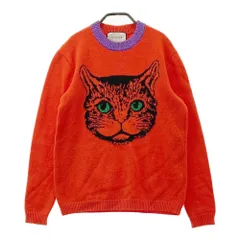 GUCCI グッチ 503897 X9P15 長袖ニットセーター 猫 キャット オレンジ系 XS [240101646116] レディースのサムネイル