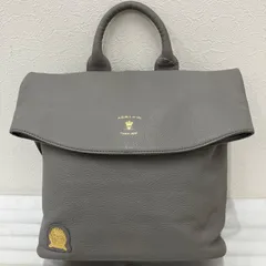 Y4239　ADMJ　エーディーエムジェイ　リュックサック　リュック　バックパック　グレー　レザー　レディース　シンプル　きれいめ　上品　背面メッシュのサムネイル