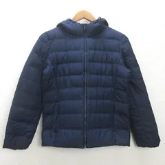 g■ユニクロ/UNIQLO ウルトラライトダウンシームレスパーカ/211-400712【M】紺/LADIES/A50【中古】■