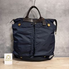 美品 フェリージ 18/50 2WAYリュック ネイビー×レザー 人気モデル