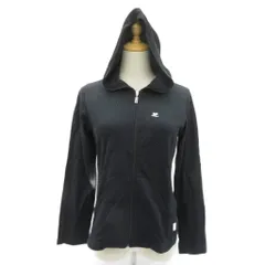 クレージュ courreges パーカージャケット 上着 ミドル丈 38 黒 ブラック ドット柄 /SM6 ■ECC004のサムネイル