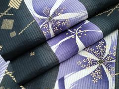 メルカリ市価格！ セオα 撫松庵 花柄 浴衣 単品 東レ 高級ポリエステル 