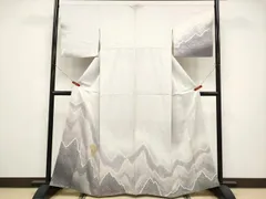 平和屋着物●越後十日町の一流染匠　桐屋・翠山工房　訪問着　杢目絞り　遠山文　正絹　逸品　CABG3368txのサムネイル