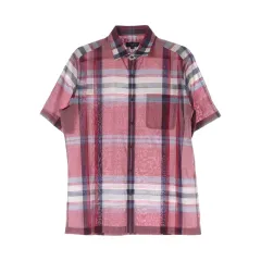 DAKS (MEN - XL) ウールブレンド CHECK パータン 半袖 シャツのサムネイル