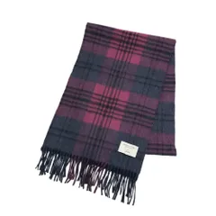 JOHNSTONS OF ELGIN ジョンストンズ オブ エルガン レリアン カシミヤ マフラー チェック ネイビー系  [240101602171]のサムネイル