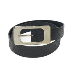 GUCCI グッチ 510309 マイクログッチシマ レザー シルバー金具ベルト