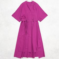 エブール リネン テンセル キーネック カフタンワンピース マキシ 