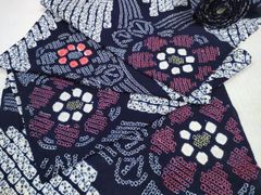 み 格安 有松絞り 浴衣まとめ売り リメイク用 素材 材料 着物 和服 5点
